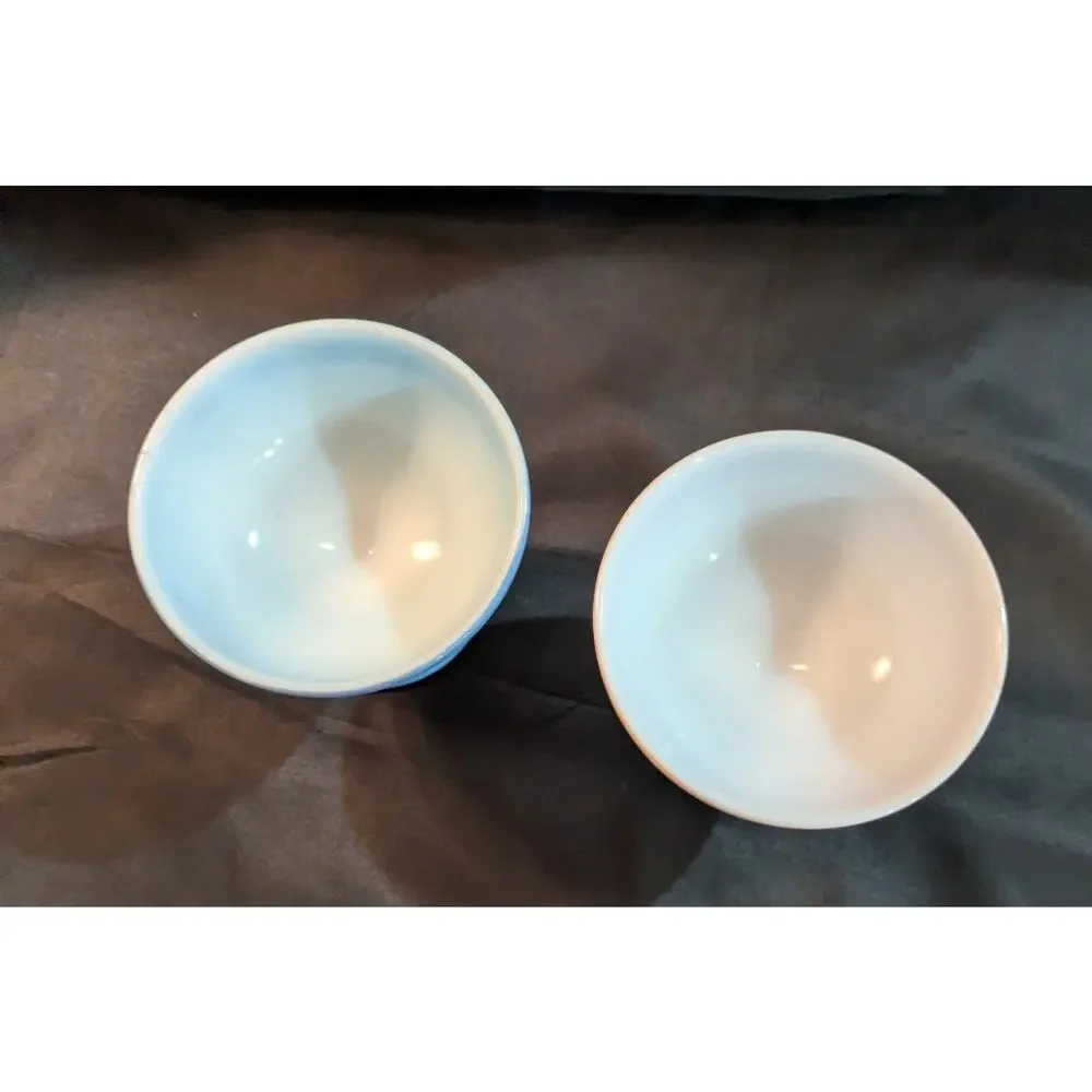 Vintage set (2) Hazel Atlas pastel modern tone platinite champagne sherbet cups